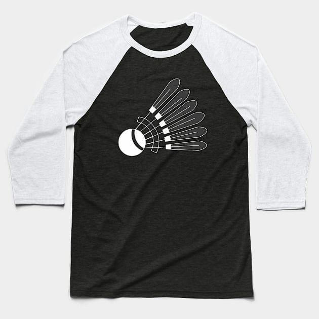 Badminton Player Feathered Badminton Shuttlecock (Black) Shuttles Baseball T-Shirt by Mochabonk